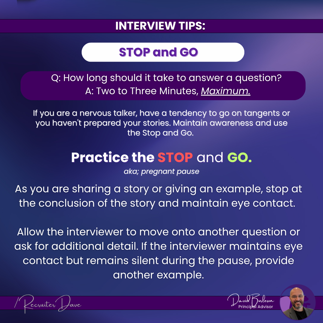 INTERVIEW SKILLS – The Stop and Go