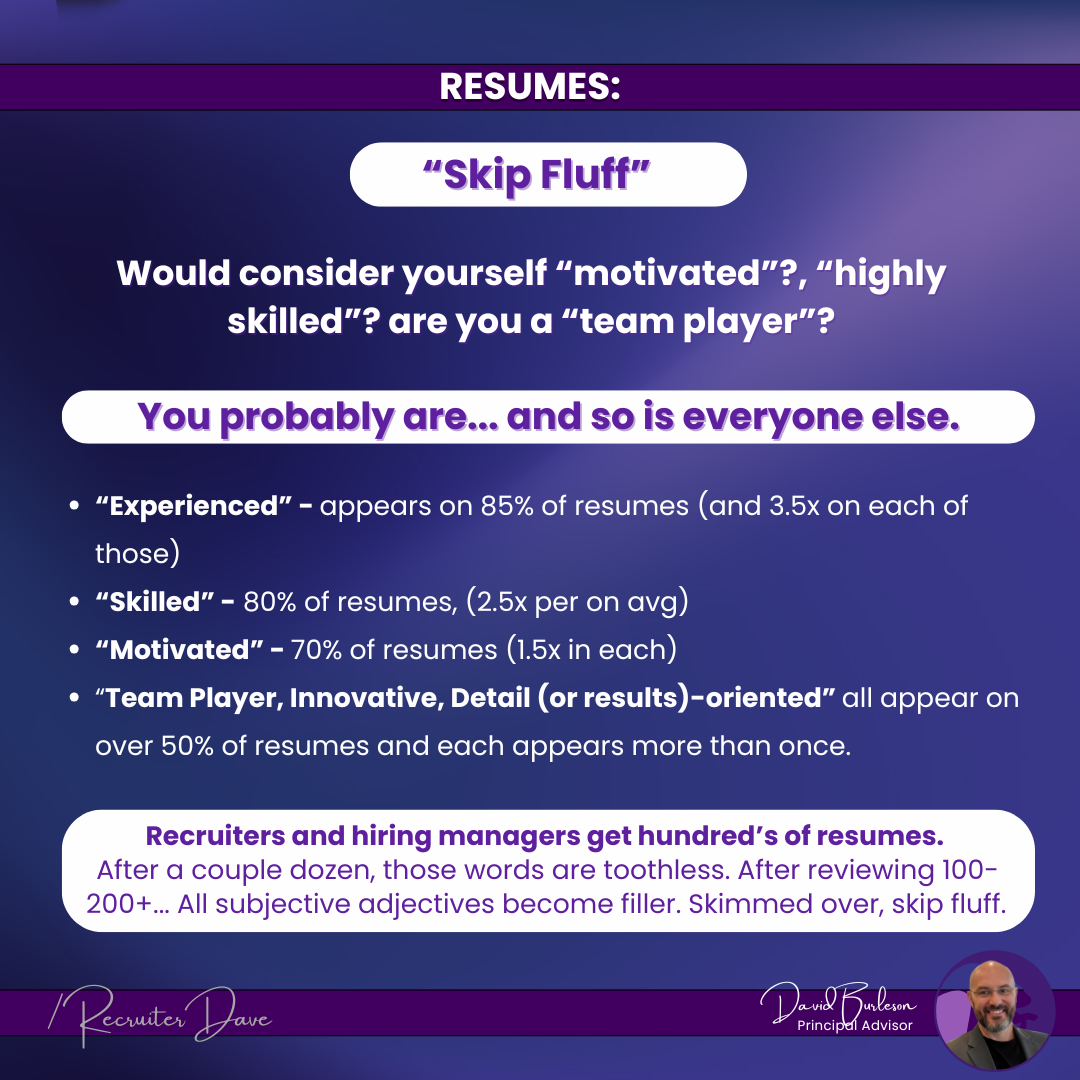 RESUME MISTAKES – “Skip Fluff”